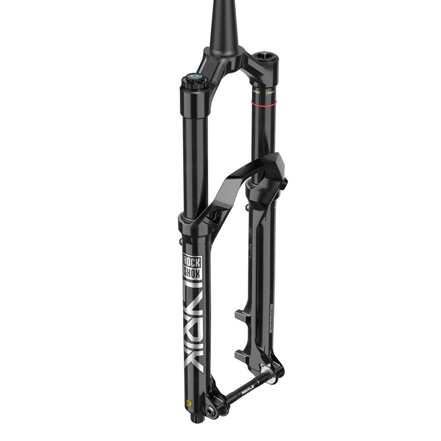 Rockshox Lyrik Ultimate Charger 3 RC2 Debonair+ D1 Fork - Gloss Black - 15x110mm Boost - Maxle Stealth - 44mm - 160mm - 2023 - Tapered 1 1-8-1.5 Inch - 27.5 Inch