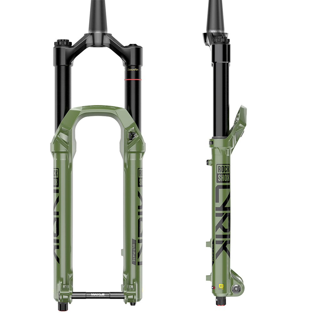 Rockshox Lyrik Ultimate Charger 3 RC2 Debonair+ D1 Fork - Green - 15x110mm Boost - Maxle Stealth - 37mm - 160mm - 2023 - Tapered 1 1-8-1.5 Inch - 27.5 Inch
