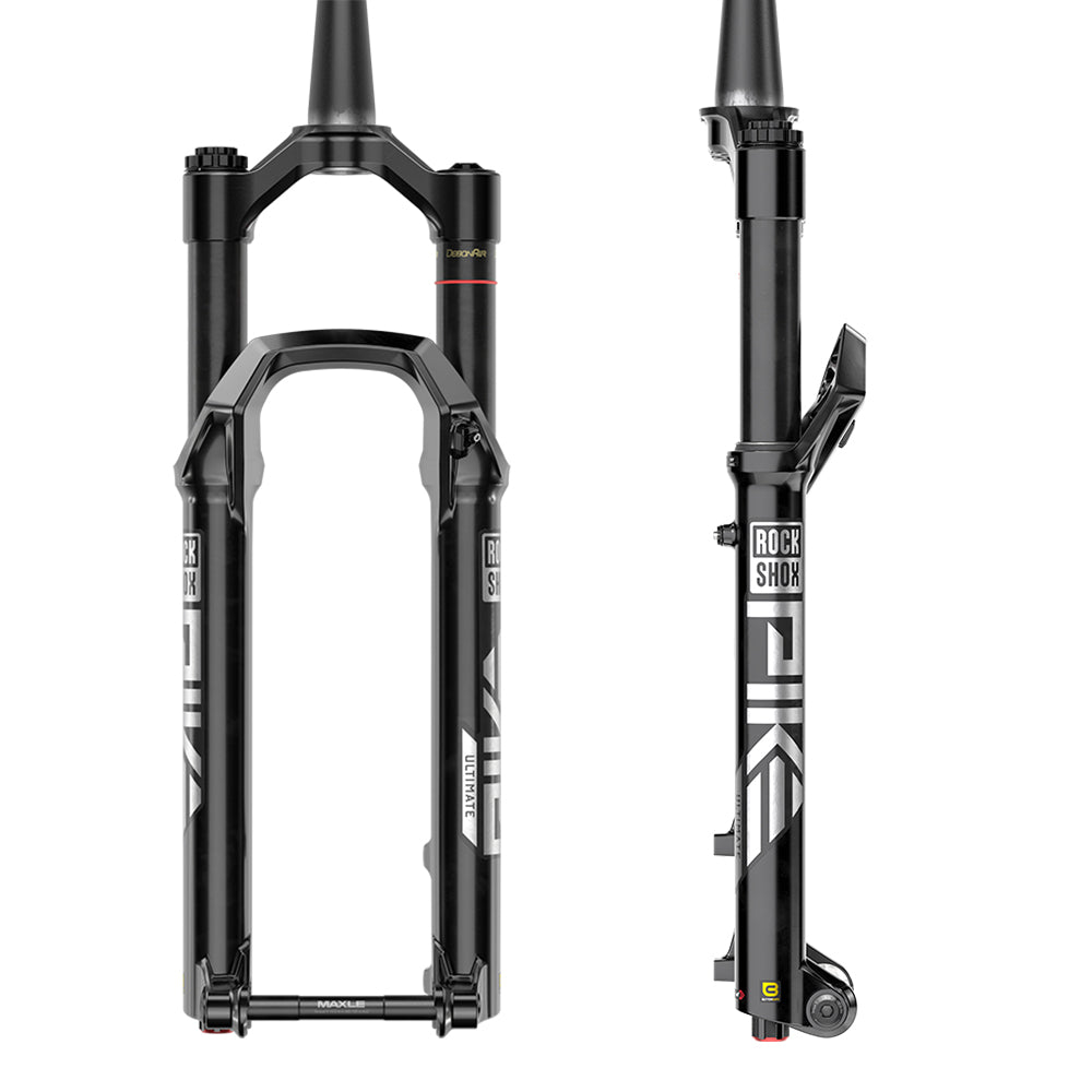 Rockshox Pike Ultimate Charger 3 RC2 Debonair+ C1 Fork - Gloss Black - 15x110mm Boost - Maxle Stealth - 44mm - 120mm - 2023 - Tapered 1 1-8-1.5 Inch - 27.5 Inch