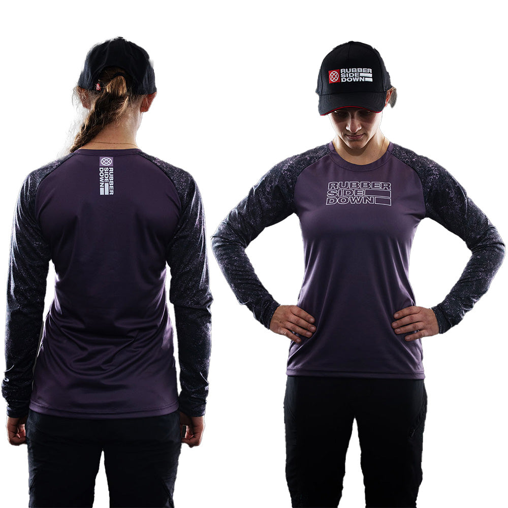 Rubber Side Down Women's Vapor Long Sleeve Jersey - Women's XL - Plum Haze