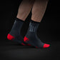 Rubber Side Down Unisex Trail Socks - M - Grey - Black