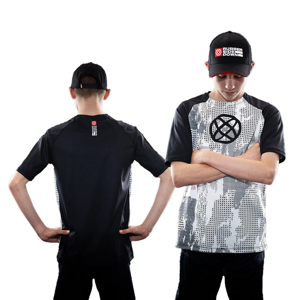 Rubber Side Down Youth Matrix Short Sleeve Jersey - Youth 10 - White