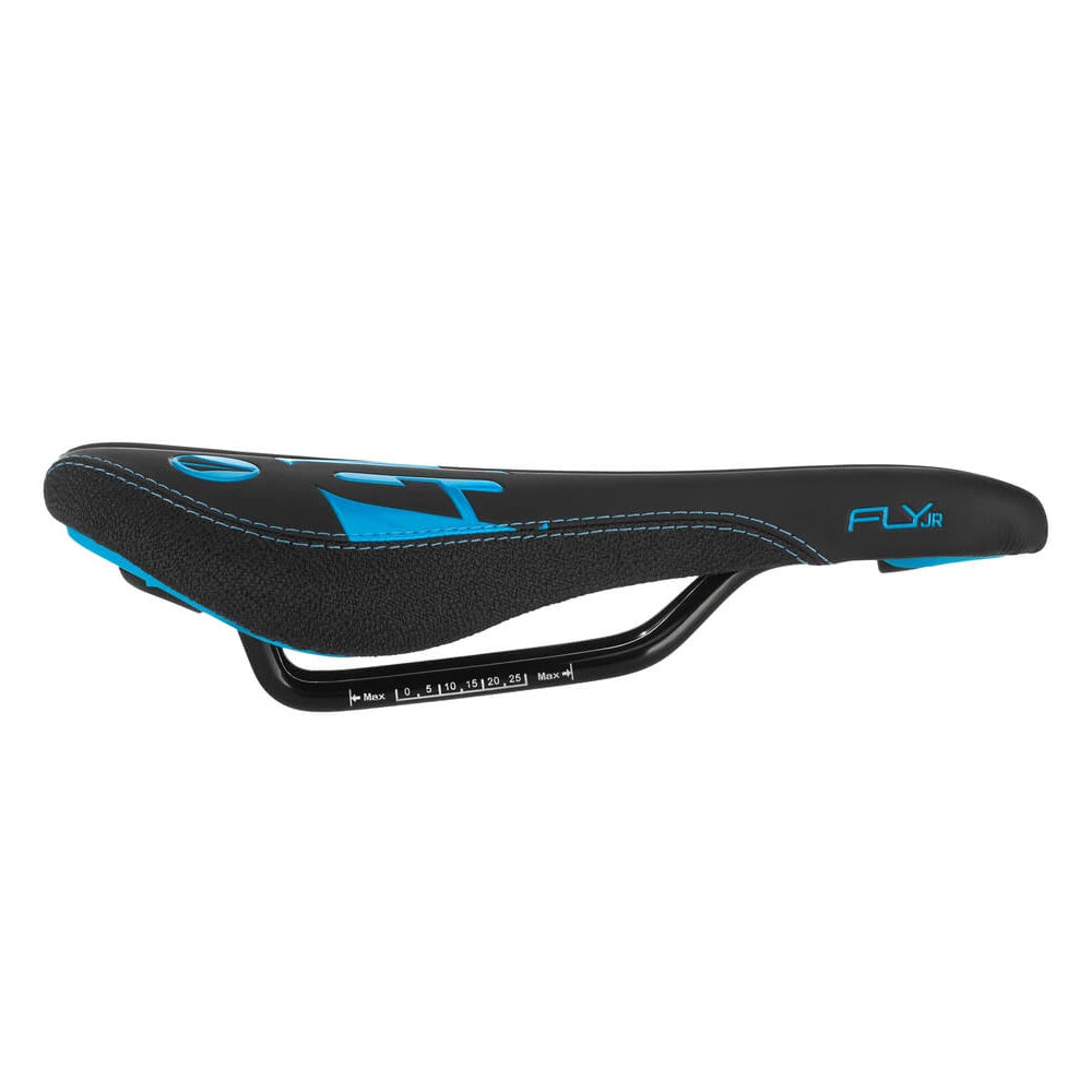 SDG Fly Junior Saddle - Cyan Blue - Sport - Steel Rails