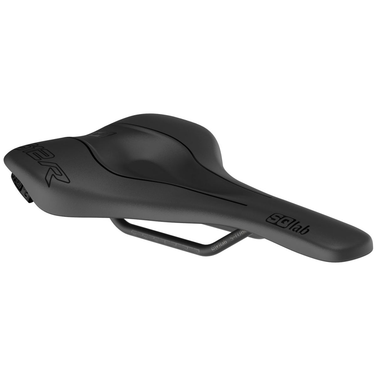 SQLab 612R Ergowave S-Tube Saddle - Black - S-Tube Rails - 130mm Wide