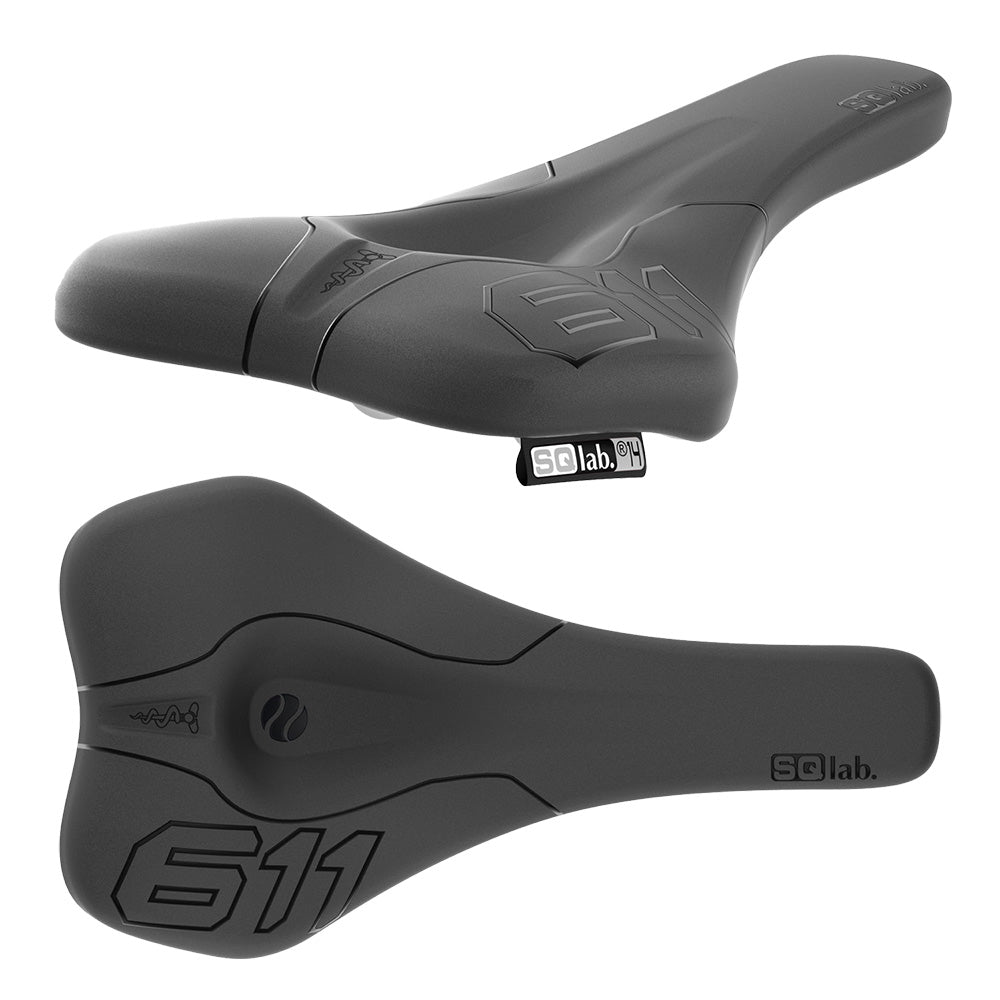 SQLab 611 Ergowave CrMo Saddle - Black - Cr-Mo Rails - 140mm Wide