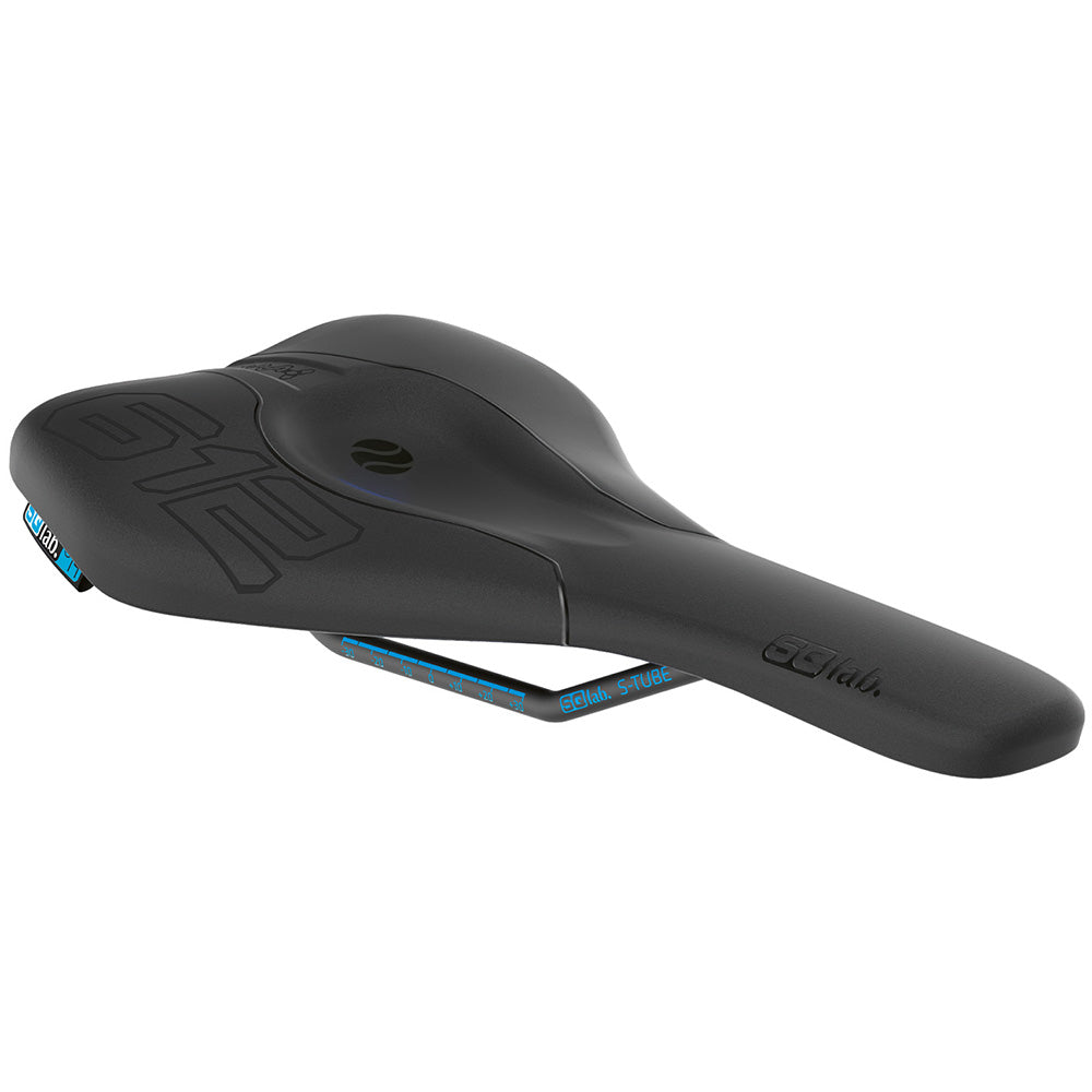 SQLab 612 Ergowave S-Tube Saddle - Black - S-Tube Rails - 140mm Wide