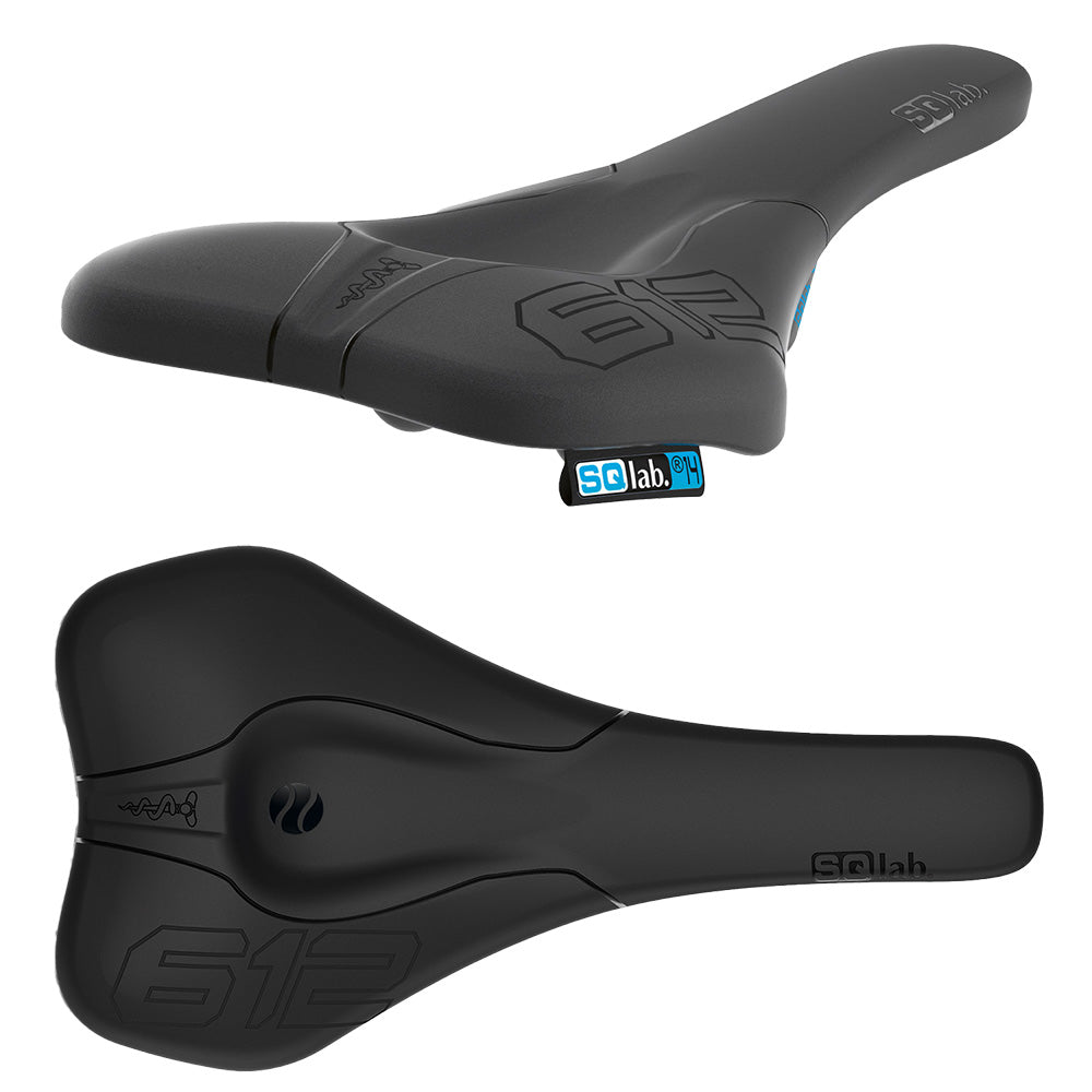 SQLab 612 Ergowave S-Tube Saddle - Black - S-Tube Rails - 140mm Wide