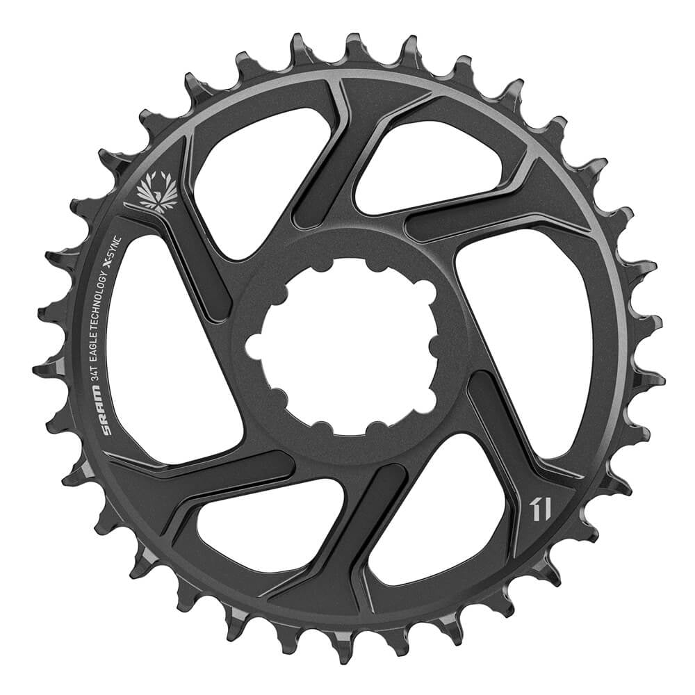SRAM X-SYNC 2 12 Speed Cold Forged Direct Mount Chainring - SRAM Direct Mount - 6mm Non Boost - Round - Black - 34T