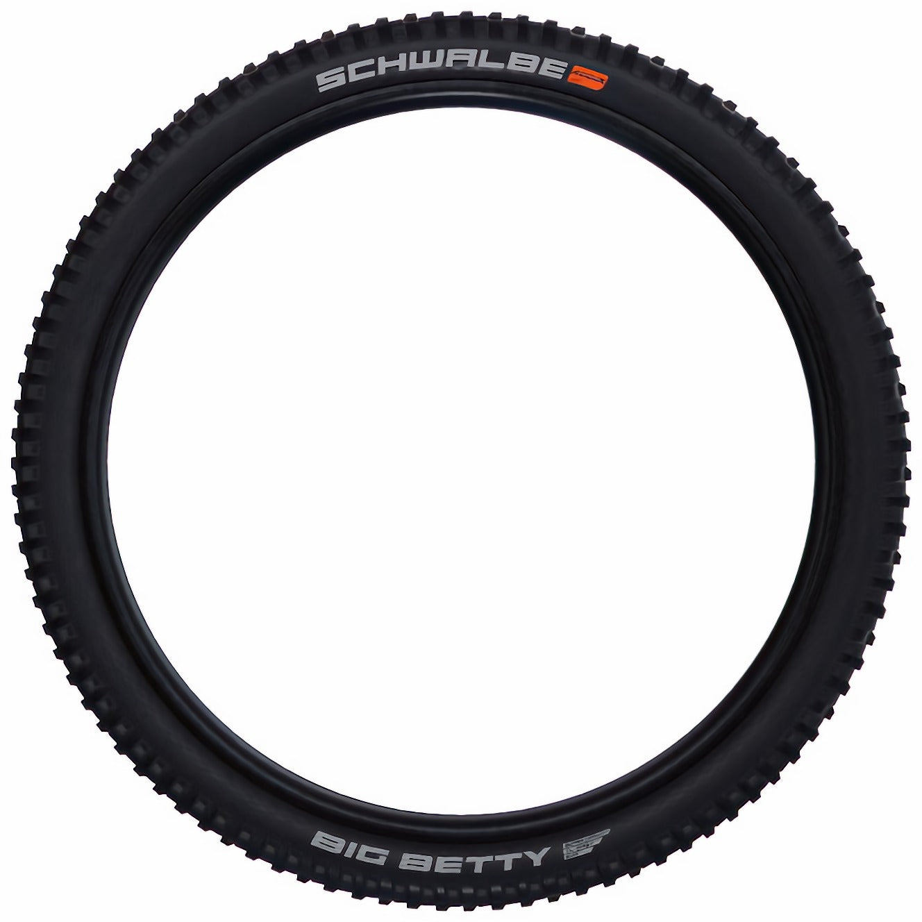 Schwalbe Big Betty Tyre - Black - Orange - TLE Kevlar Folding - Super Trail - E-50 - Addix Soft - EVO - 2.6 Inch - 27.5 Inch