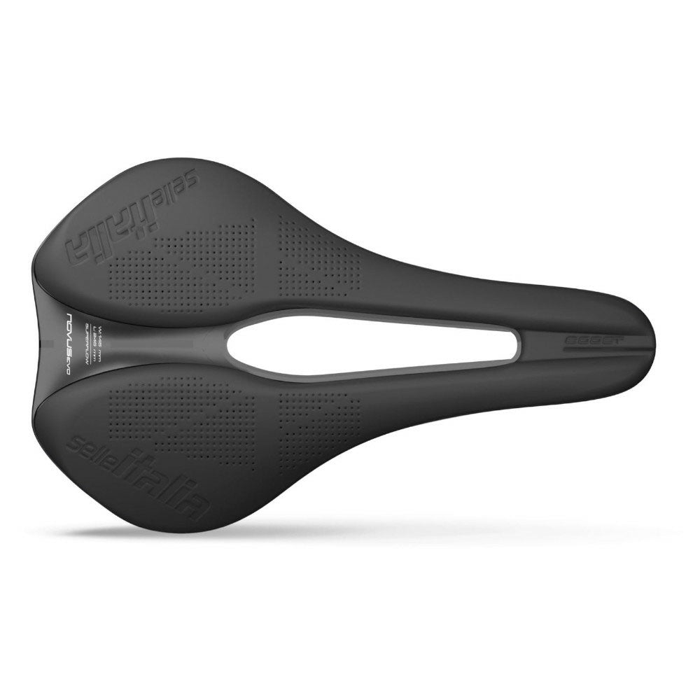 Selle Italia Novus Boost EVO Superflow Saddle - Black - Steel Rails - L
