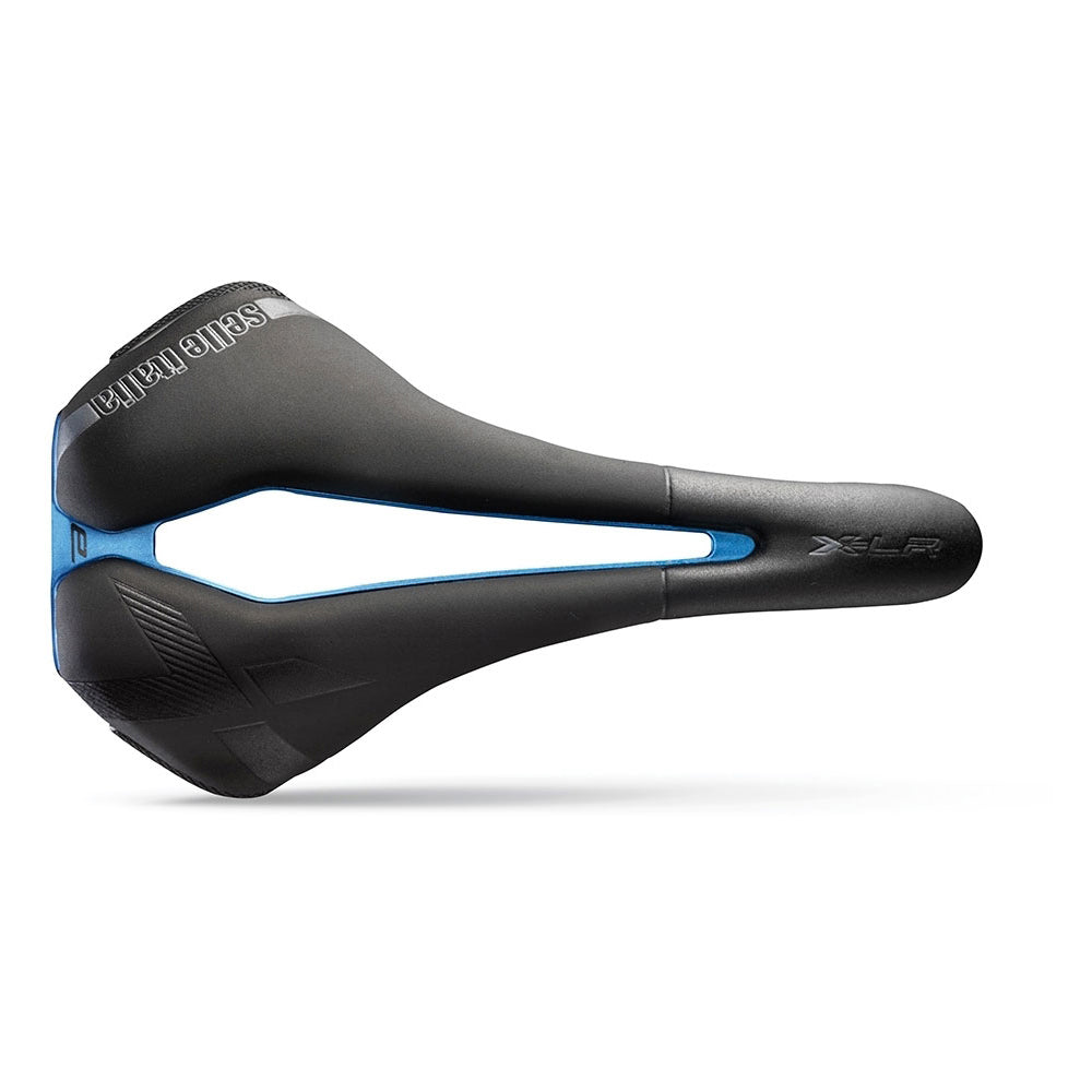 Selle Italia X-LR E-Bike Superflow Saddle - Black - Blue - Titanium Rails - L