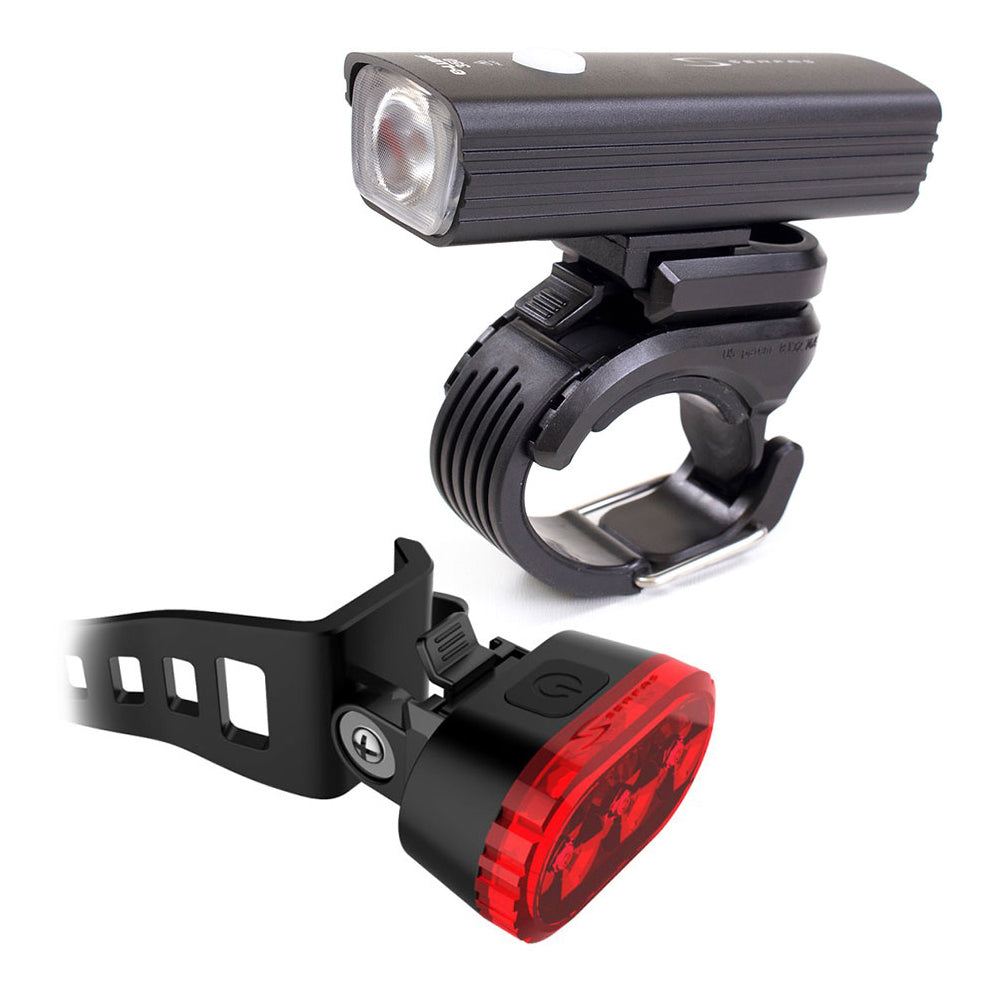 Serfas 350 E-Lume Front and Cosmos 15 Rear Light Combo Set