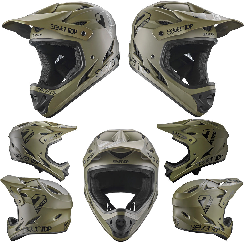 Seven 7 iDP M1 Youth Full Face Helmet - Youth L - Army Green