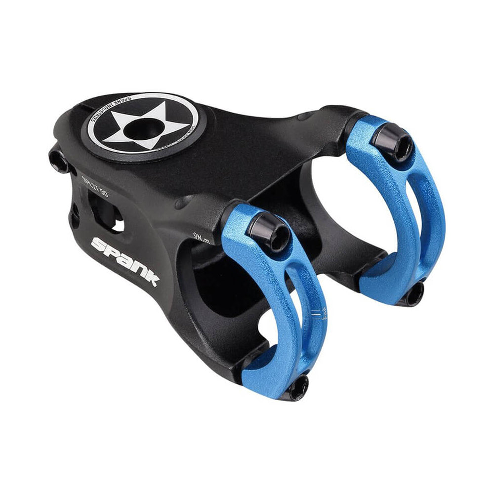Spank Split 35 Stem - Blue - 35mm - 50mm x 0 Degree - 1 1-8th Inch