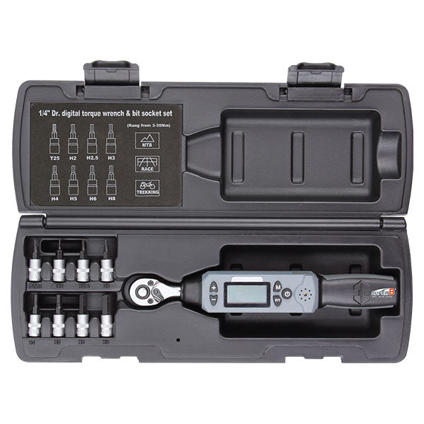 SuperB Digital 1-4 Drive Torque Wrench 3-30Nm