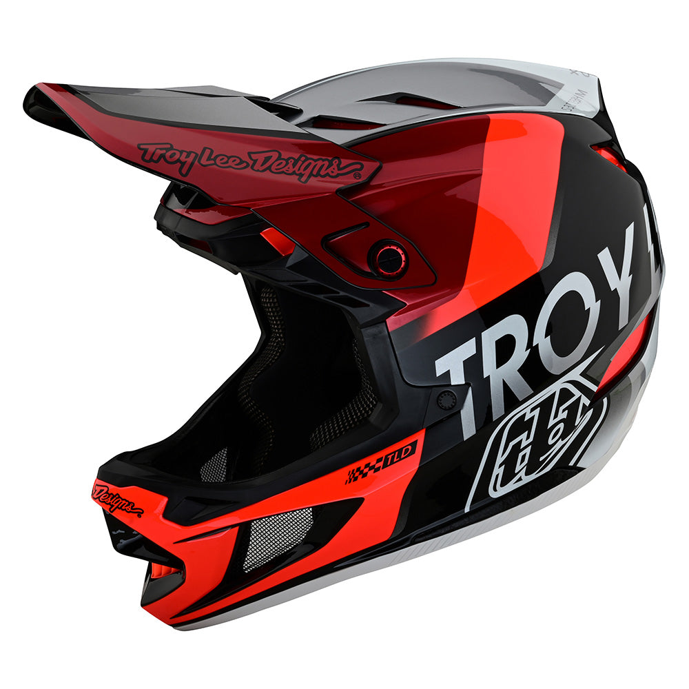 TLD D4 Composite MIPS Helmet - M-L - Qualifier Silver - Red