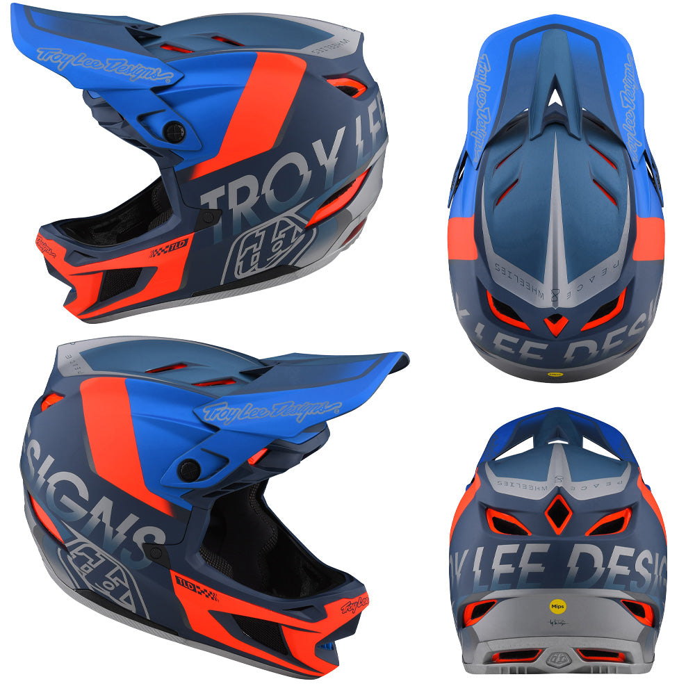TLD D4 Composite MIPS Helmet - M-L - Qualifier Slate - Red