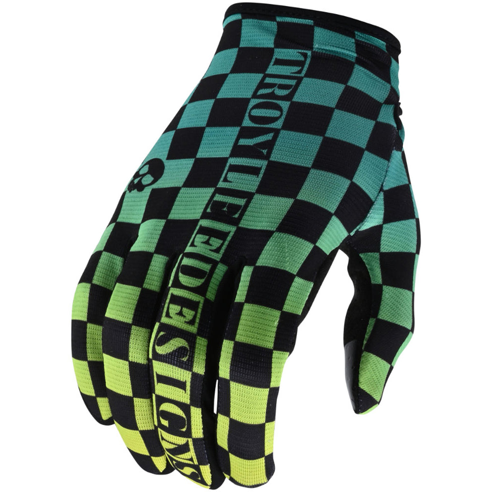 TLD Flowline Gloves - M - Checkers Green - Black
