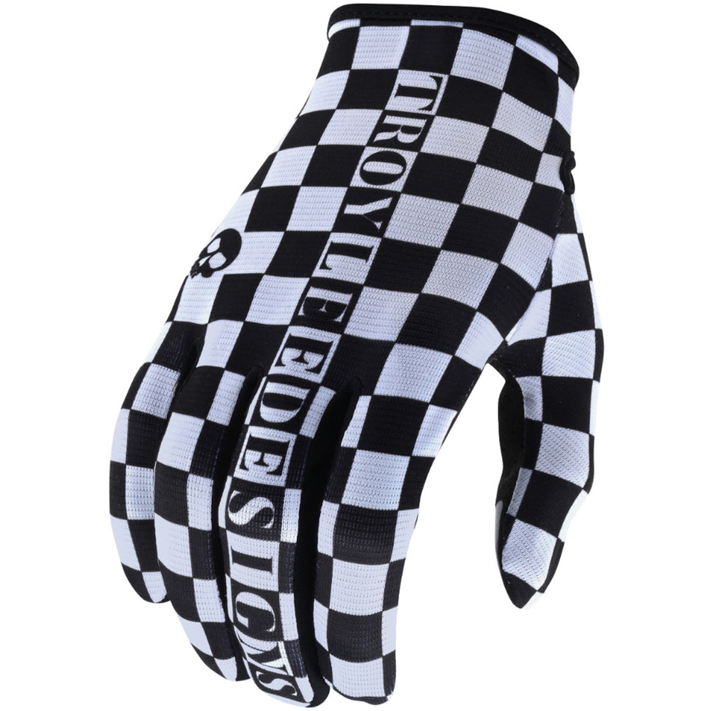 TLD Flowline Gloves - M - Checkers White - Black