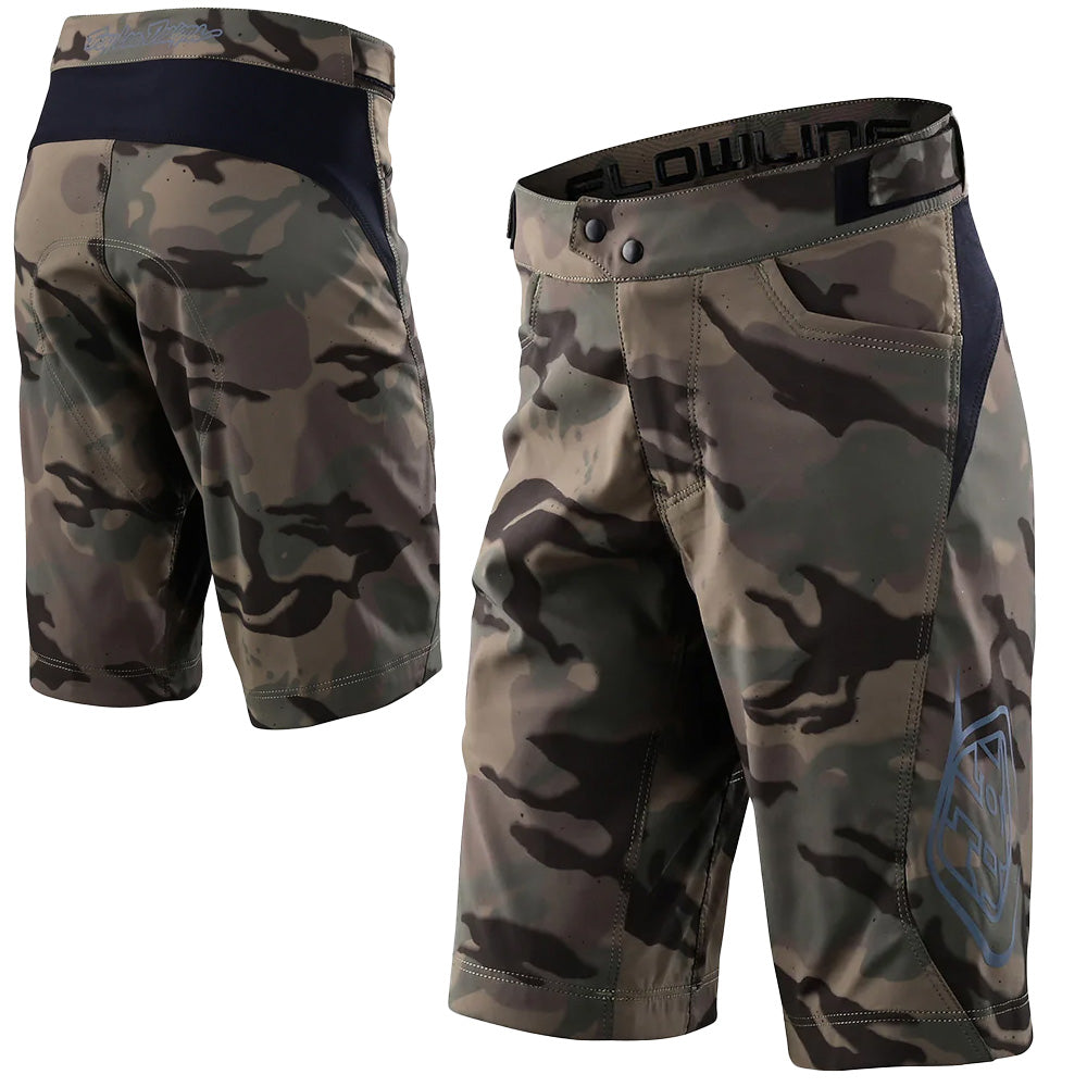 TLD Flowline Youth Shell Shorts - Youth XL-28 - Spray Camo Army