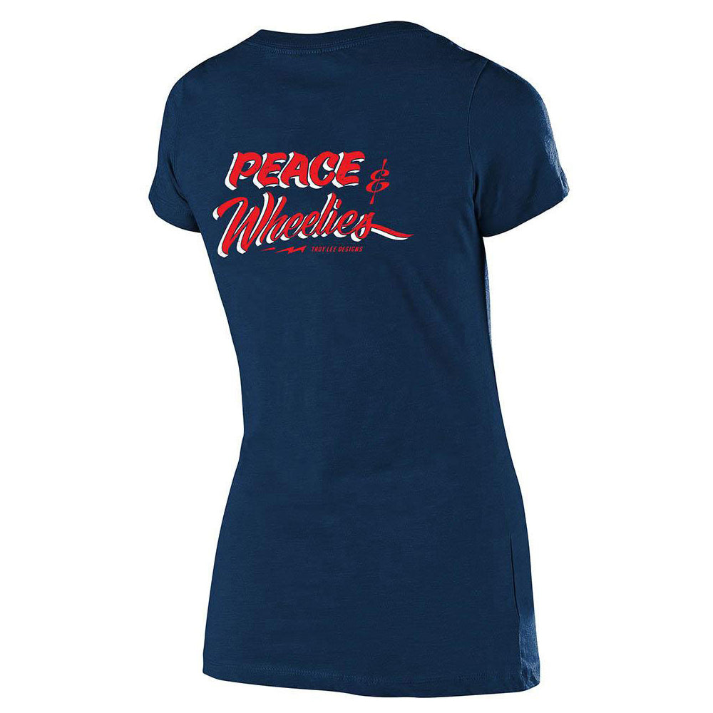 TLD Peace and Wheelies Women's Tee - XL - Heather Navy