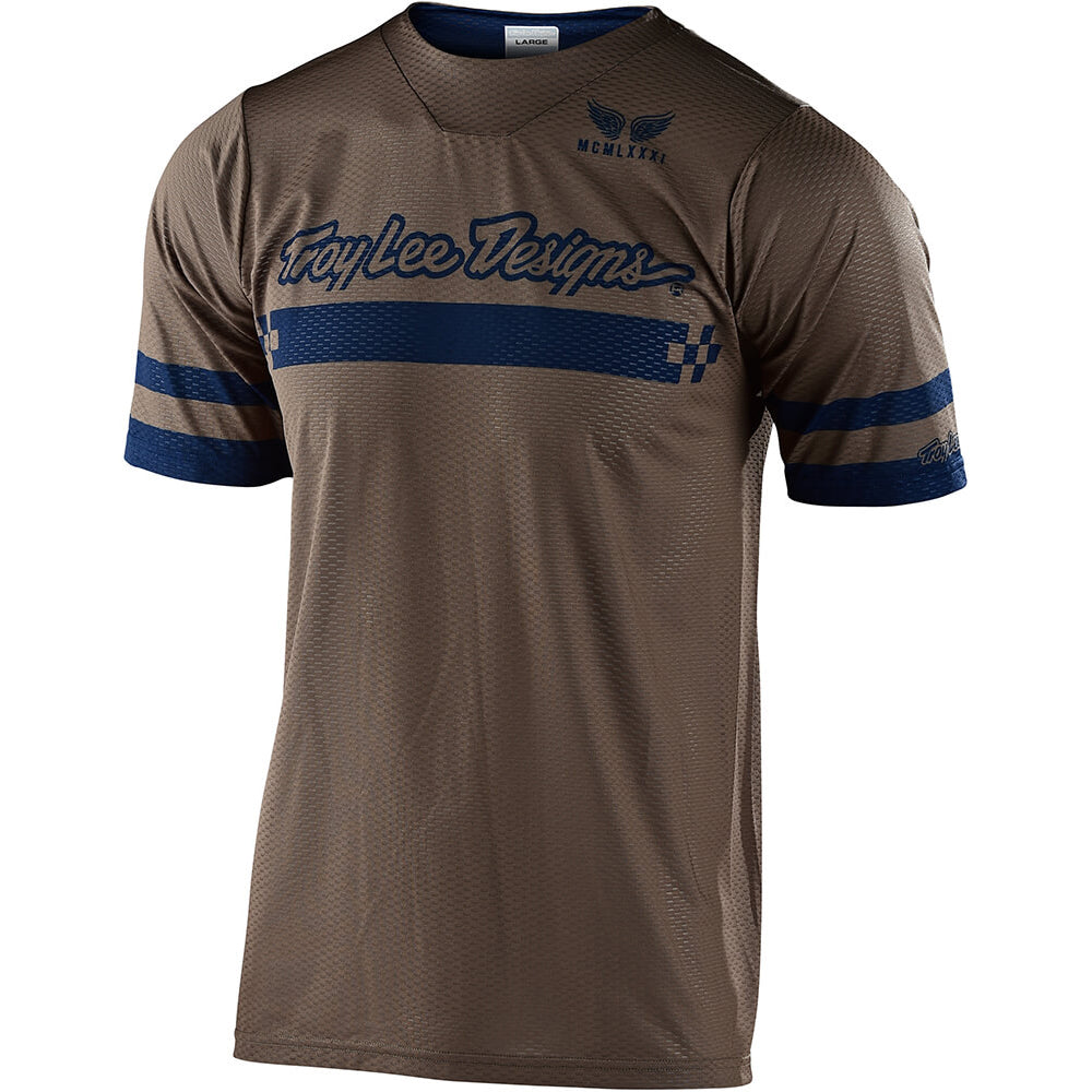 TLD Skyline Air Short Sleeve Jersey - S - Factory Walnut - Navy