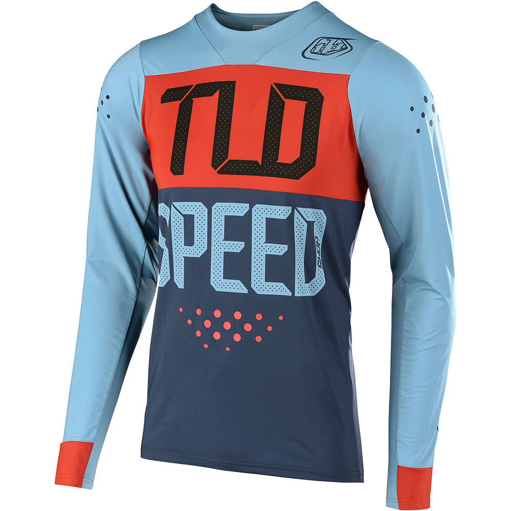 TLD Skyline Long Sleeve Jersey - L - Speedshop Stone Blue - Clay