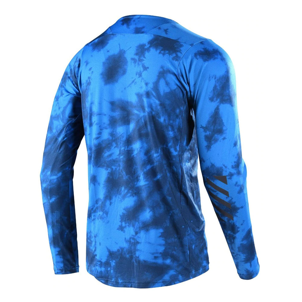 TLD Skyline Long Sleeve Jersey - L - Tie Dye Slate Blue
