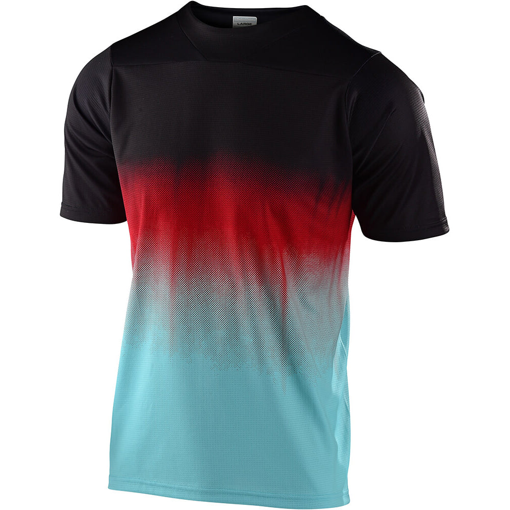 TLD Skyline Youth Short Sleeve Jersey - Youth L - Stain'd Black - Turquoise