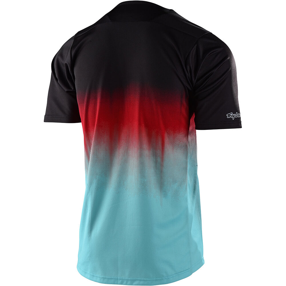 TLD Skyline Youth Short Sleeve Jersey - Youth L - Stain'd Black - Turquoise
