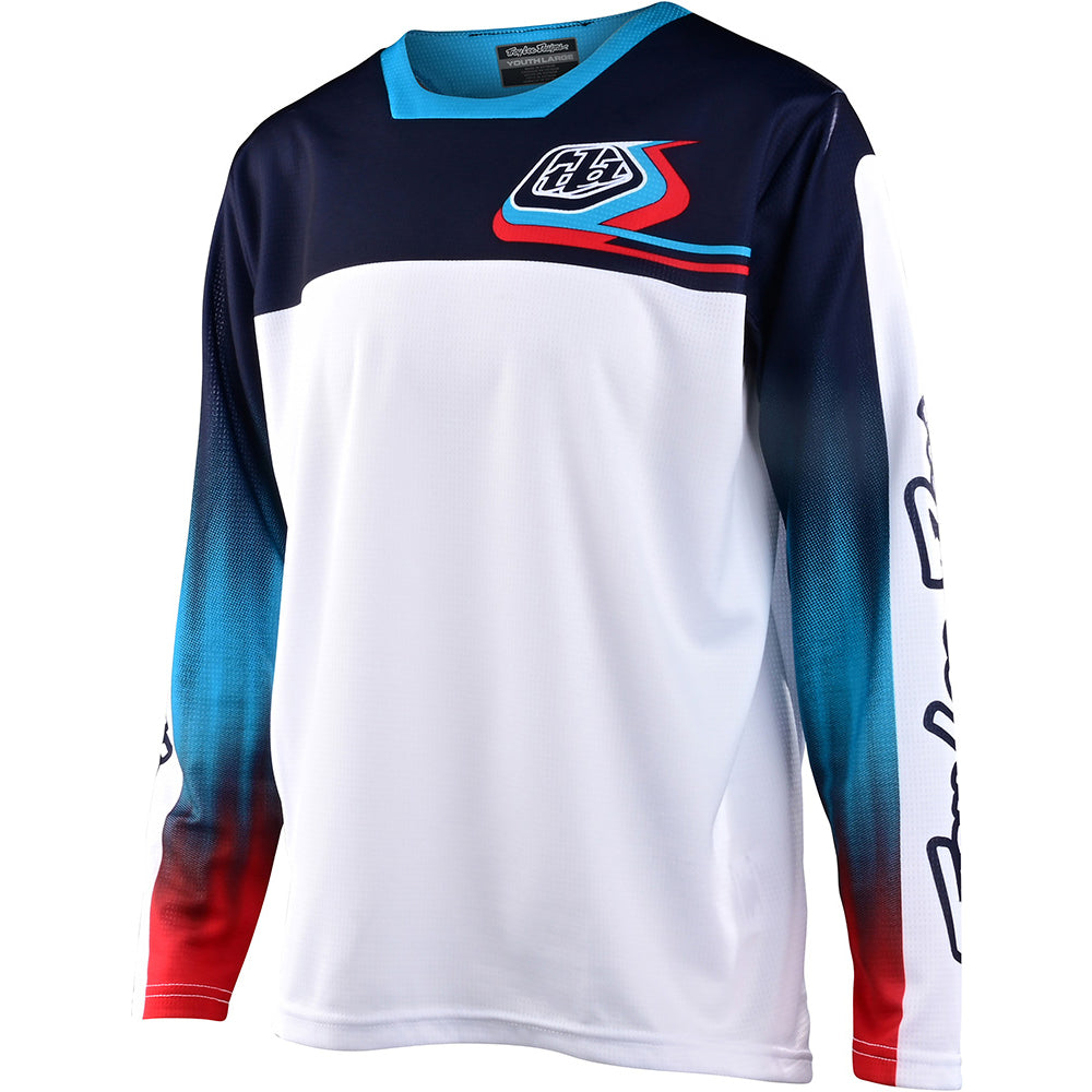 TLD Sprint Youth Long Sleeve Jersey - Youth L - Jet Fuel White