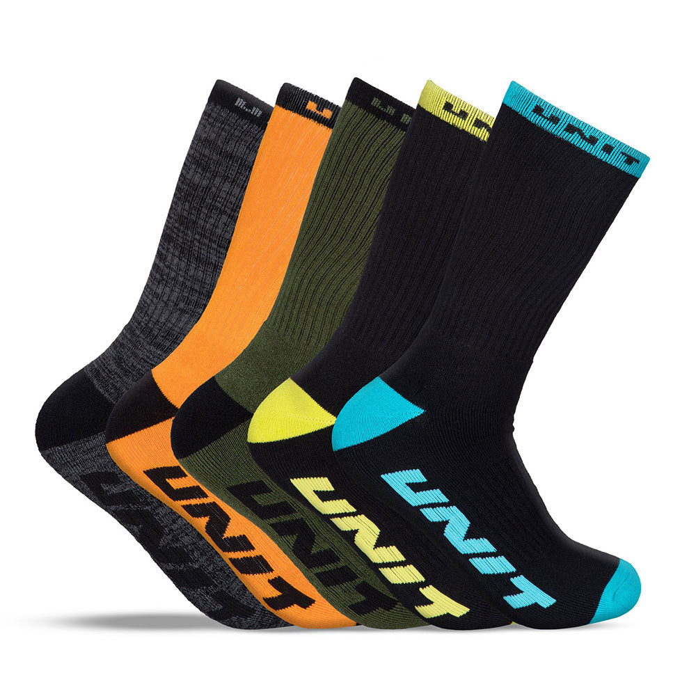 Unit Quantum 5-Pack Socks - US 11-14 - Quantum - Multi | MTB Direct