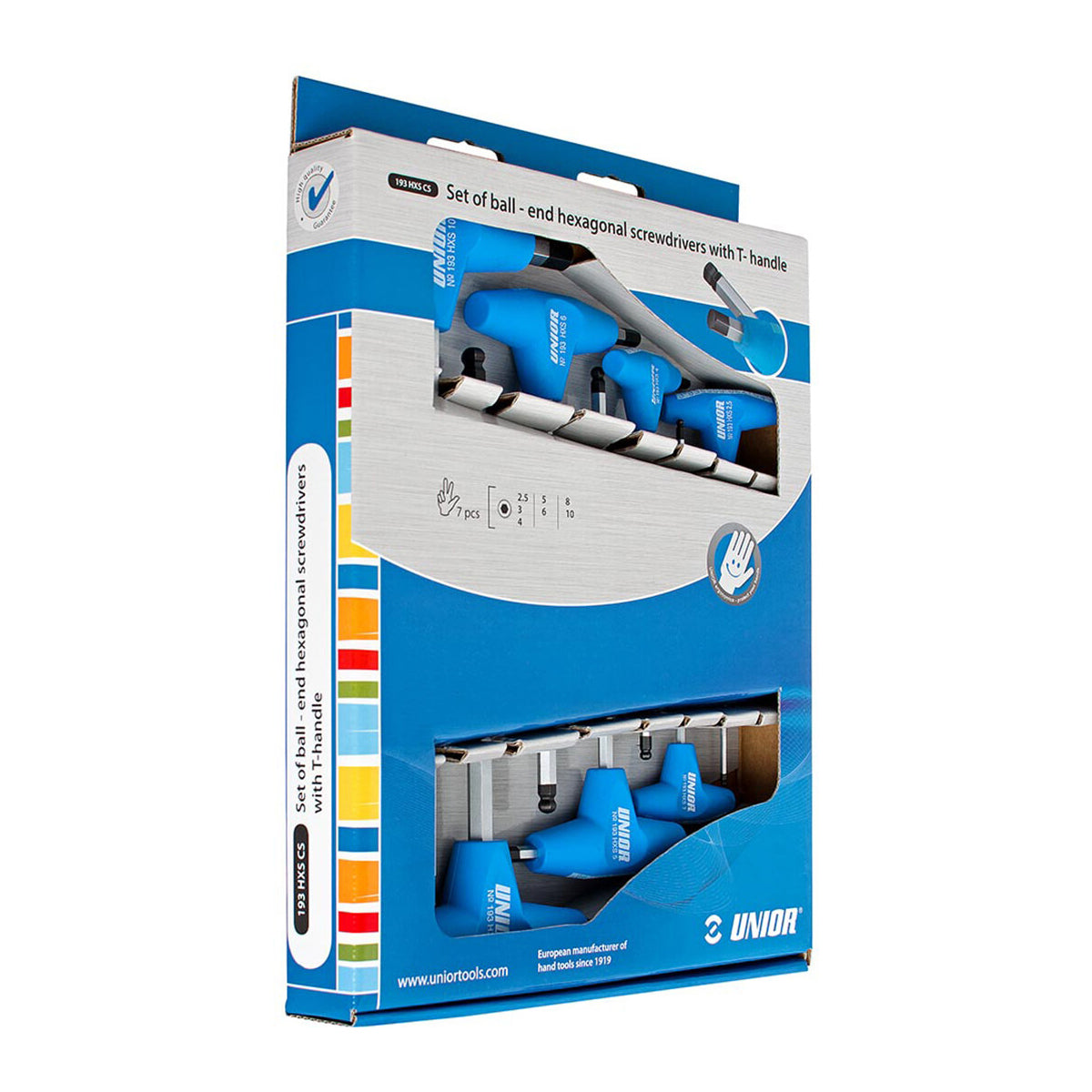 Unior T-Handle Ball End Hex Key Box Set - 7 Piece