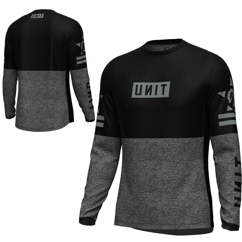 Unit Dual Mens Long Sleeve Jersey - 3XL - Black | MTB Direct