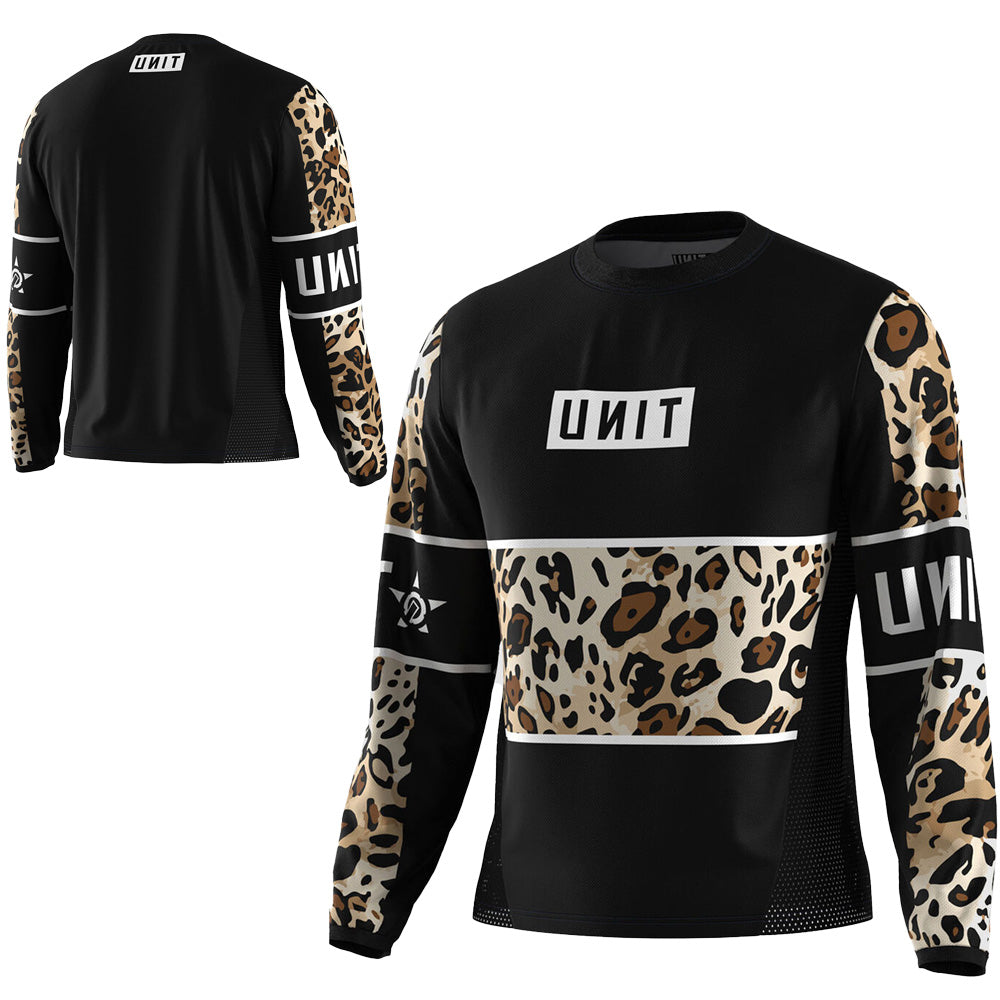 Unit Pride Kids Long Sleeve Jersey - Kids M - Leopard | MTB Direct