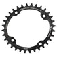 Wolf Tooth 4 Bolt Alloy Drop-Stop Chainring - 104 BCD - Oval - Black - 36T