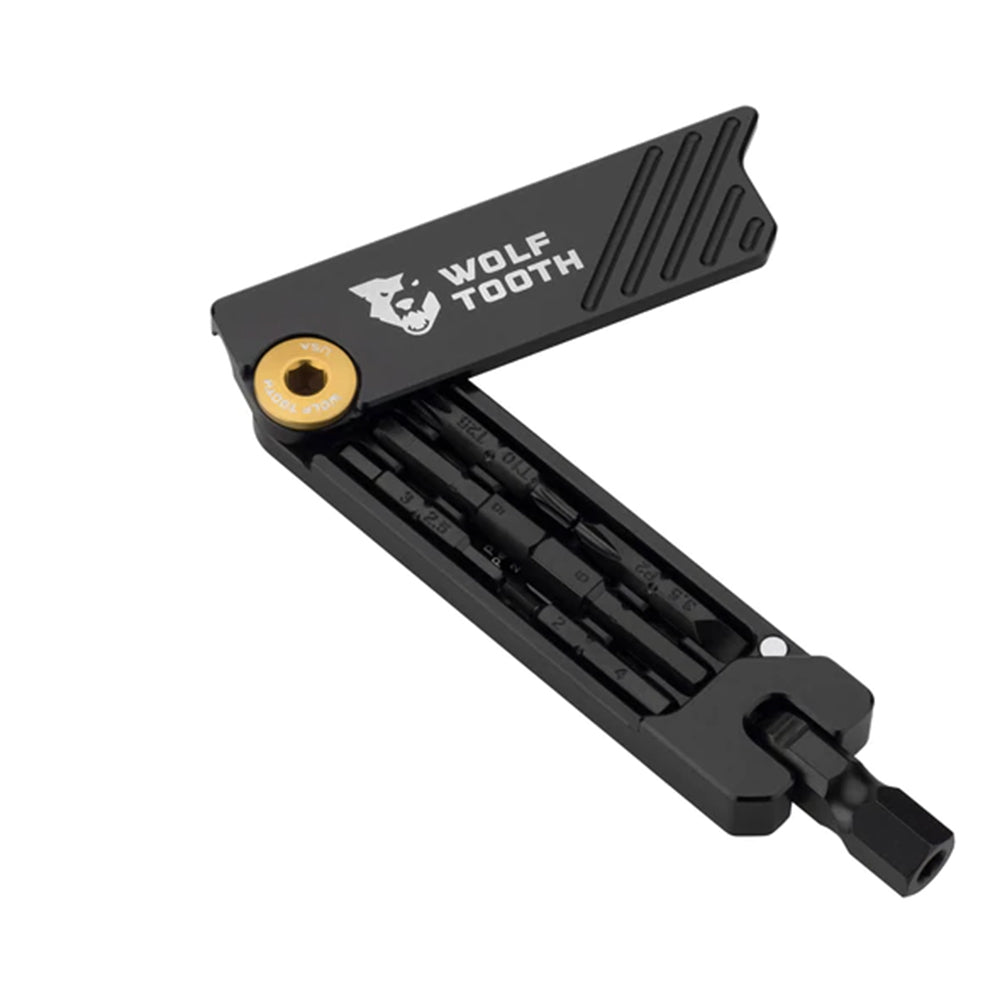 Wolf Tooth 6-Bit Hex Wrench Multi Tool - Black - Gold Bolt - Without Keyring