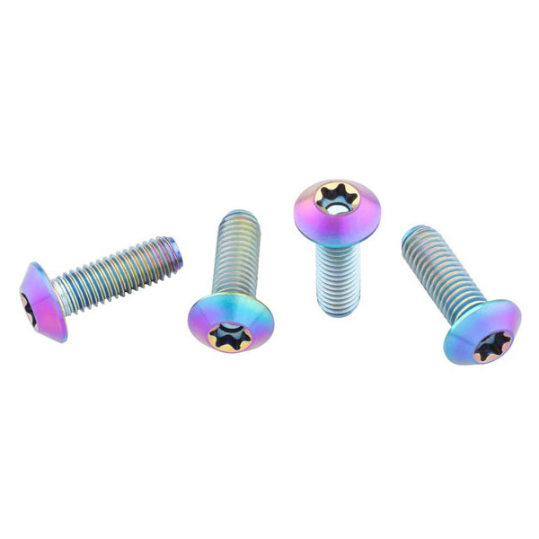 Wolf Tooth Titanium Water Bottle Cage Bolts - Oil Slick - Low Profile Head