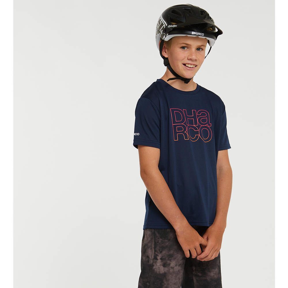 DHaRCO Youth Short Sleeve Tech Tee - Youth S - Neon Navy