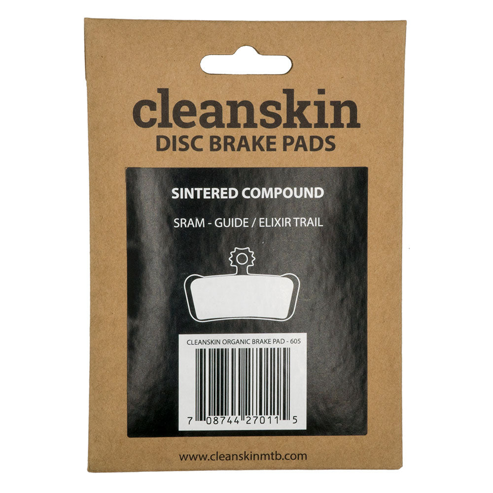 Cleanskin SRAM Guide And Elixir Trail Disc Brake Pads - Sintered - Metallic
