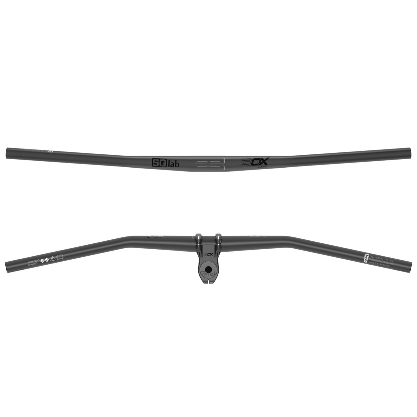 SQLab 3OX Alloy Bar - 31.8mm - 780mm - 15mm - Black - 12 Degree Backsweep