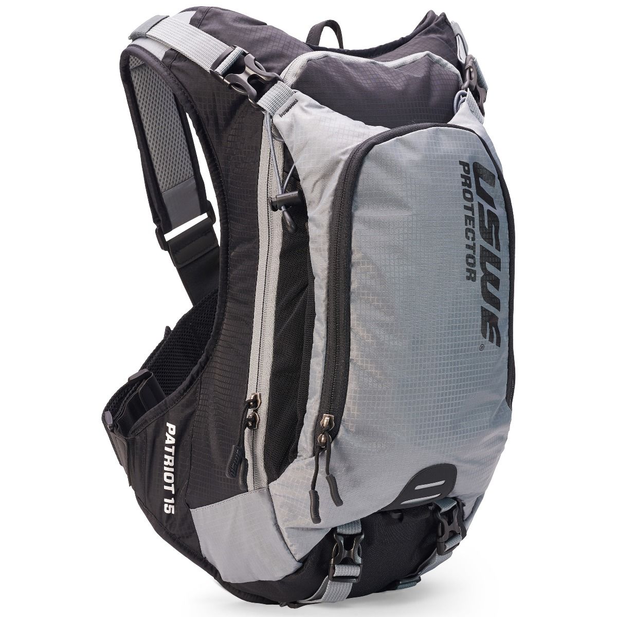 USWE Patriot 15 Hydration Pack - Grey - Black - 15L Pack - 3.0L Bladder (Not Included)